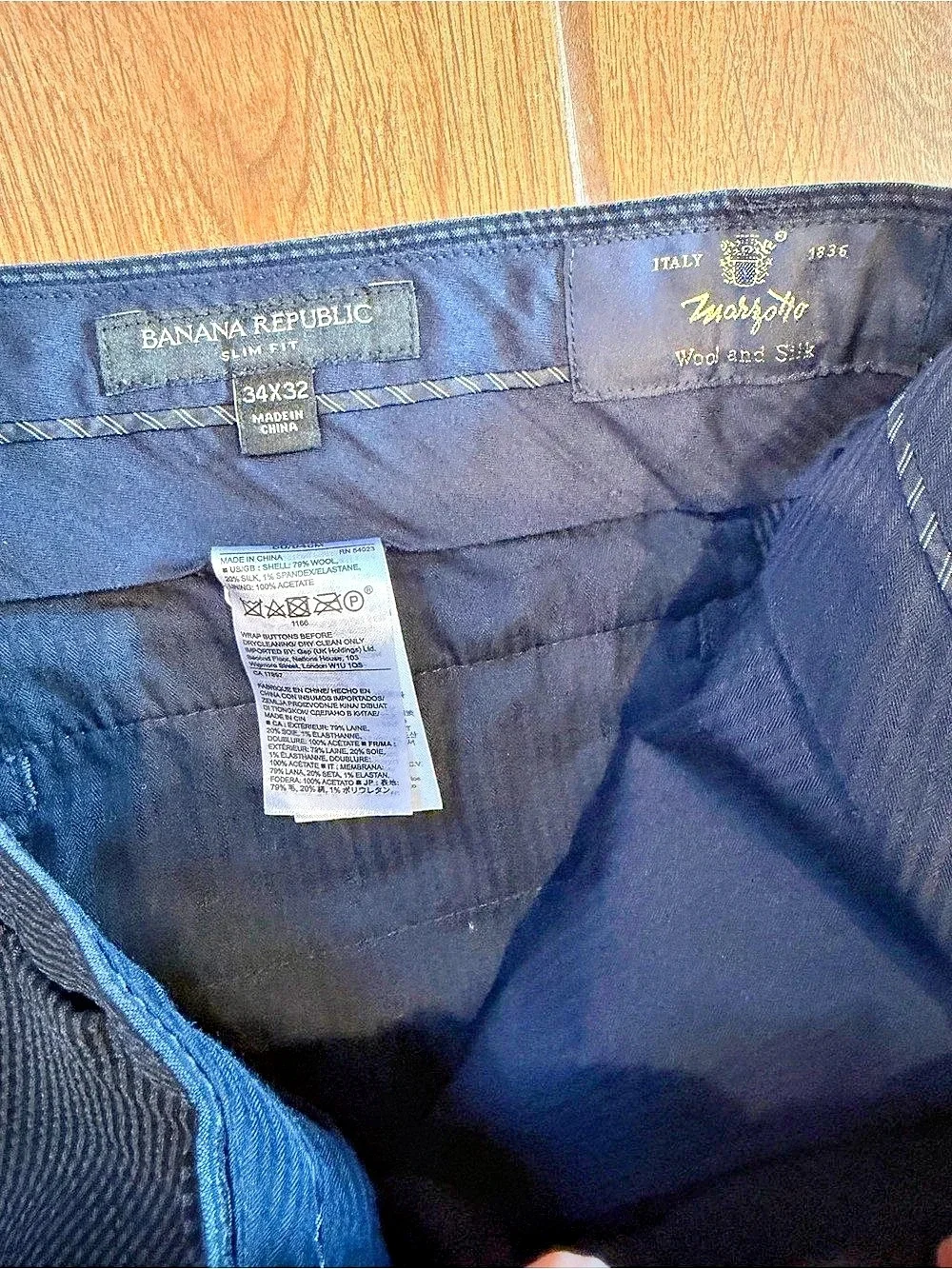 Banana Republic Napoli Men's Wool/silk seersucker Dress Pants Waist 34x32